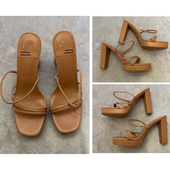 Jeffrey Campbell Tan Strappy Heels - Picture 1 of 7
